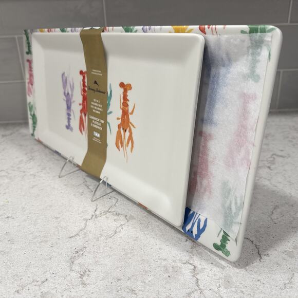 Set 2 LOBSTER or CRAWFISH Melamine Tommy Bahama Serve Tray Platter Platters NEW - Picture 3 of 5
